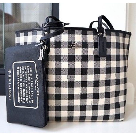 coach gingham tote